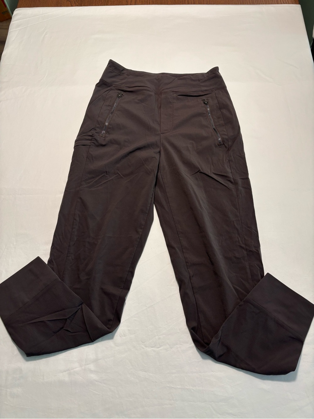 Athleta Grey Joggers with Metallic Zip Pockets